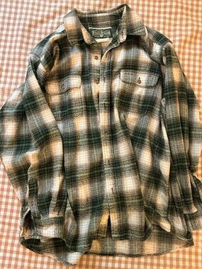 Field & Stream green plaid button up cotton flannel shirt